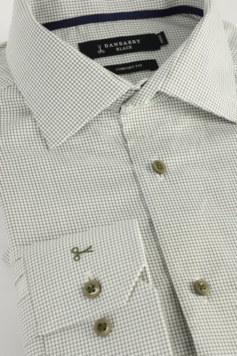 Le devant de Chemise vert à fin motif à carreaux - Comfort fit de Dansaert Black pour Hommes