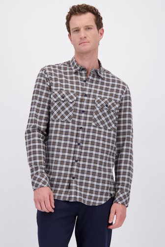 Le devant de Chemise vert olive à carreaux - Regular fit de Ravøtt pour Hommes