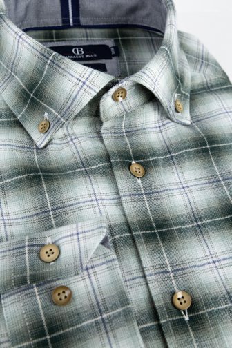 Le devant de Chemise verte à carreaux – Comfort fit de Dansaert Blue pour Hommes