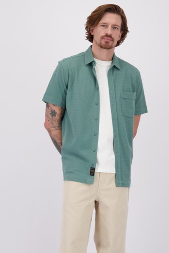 Le devant de Chemise verte à manches courtes de Ravøtt pour Hommes