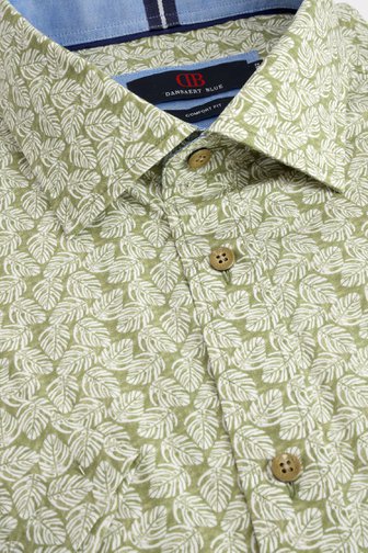 Le devant de Chemise verte à motif blanc - Comfort fit de Dansaert Blue pour Hommes