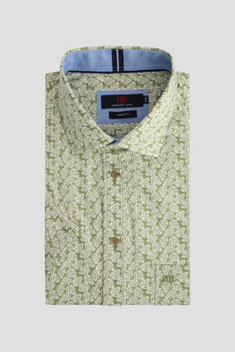 Le devant de Chemise verte à motif blanc - Comfort fit de Dansaert Blue pour Hommes