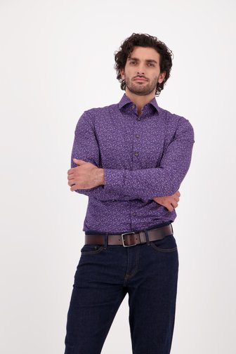Chemise violette à imprimé floral - Slim fit de Upper East pour Hommes