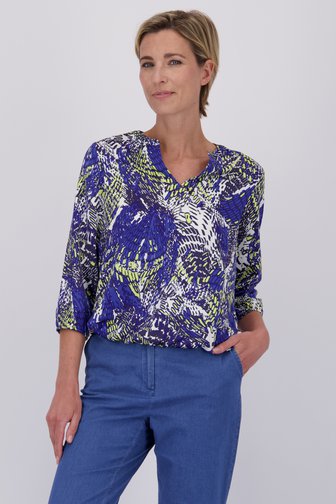 Chemisier bleu foncé avec imprimé de Claude Arielle pour Femmes