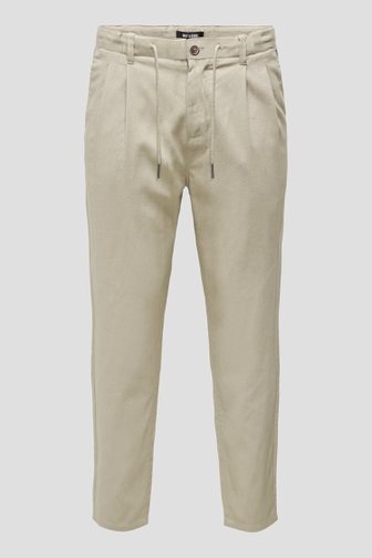 Le devant de Chino beige avec lien à nouer de Only & Sons pour Hommes