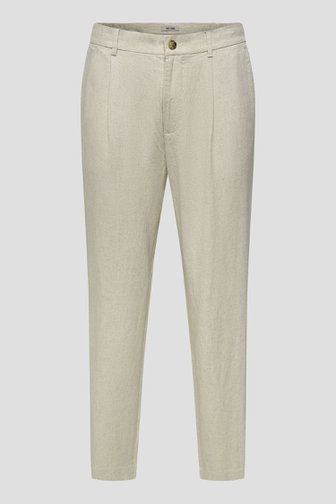 Le devant de Chino beige clair avec des touches de lin de Only & Sons pour Hommes