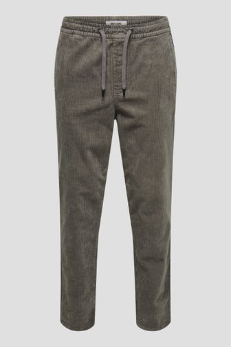 Le devant de Chino beige en velours côtelé – Tapered fit de Only & Sons pour Hommes