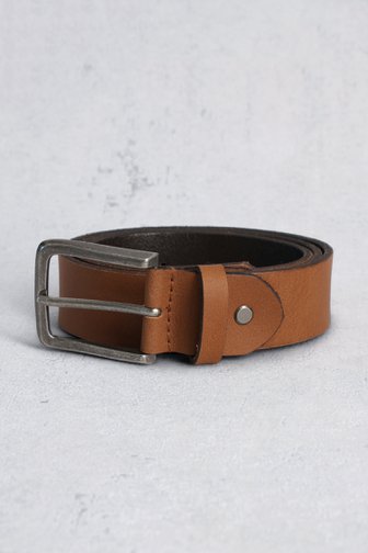 Cognac-bruine lederen riem van Liberty Island voor Heren