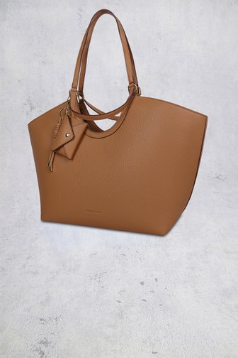 Voorkant van  Cognac schoudertas met uitneembare binnentas door Laurent David voor Dames