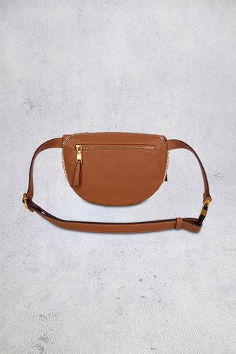 Voorkant van Cognackleurige crossbodytas door Laurent David voor Dames