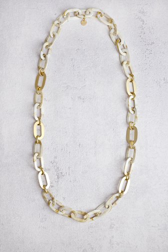 Collier à maillons ecru-brun de Liberty Island pour Femmes