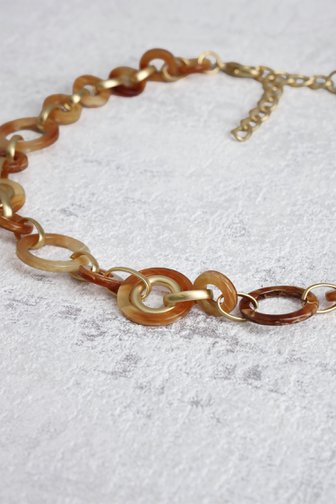 Le devant de Collier à maillons ronds dans des tons bruns de Liberty Island pour Femmes