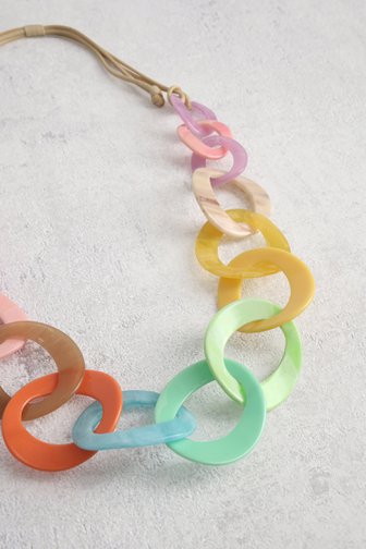 Collier avec anneaux multicolores de Liberty Island pour Femmes