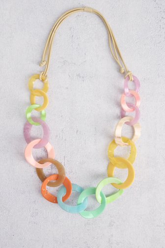 Collier avec anneaux multicolores de Liberty Island pour Femmes
