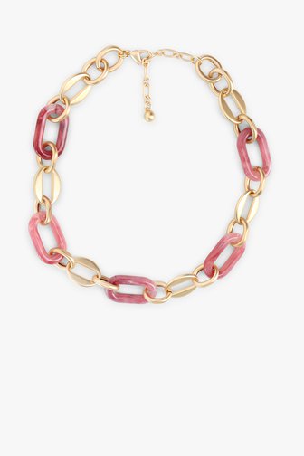 Photo produit 1 de Collier avec des maillons bordeaux et or	 de Liberty Island pour Femmes