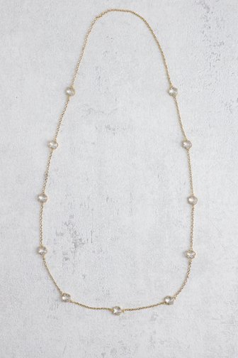 Le devant de Collier doré avec petites fleurs transparentes de Liberty Island pour Femmes