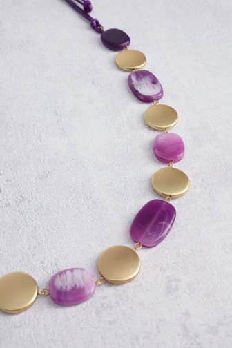 Collier or et violet de Liberty Island pour Femmes