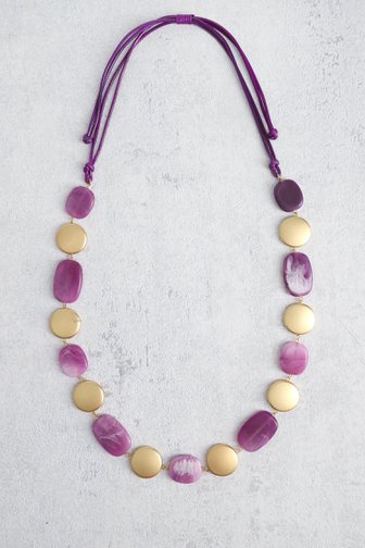 Collier or et violet de Liberty Island pour Femmes
