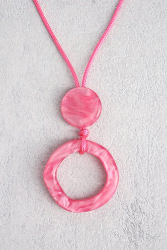 Collier rond fuchsia de Liberty Island pour Femmes