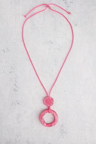 Collier rond fuchsia de Liberty Island pour Femmes