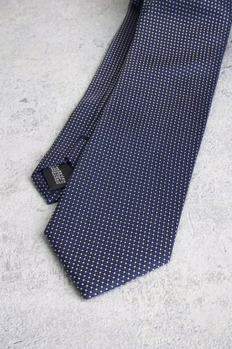 Cravate bleu marine avec motif à pois de Liberty Island pour Hommes