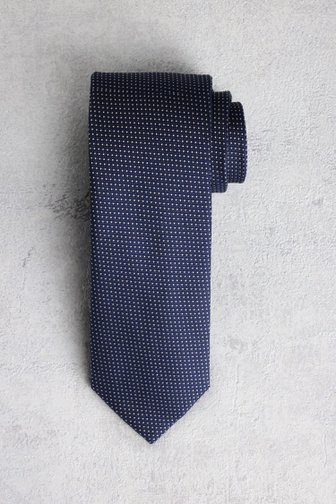 Cravate bleu marine avec motif à pois de Liberty Island pour Hommes