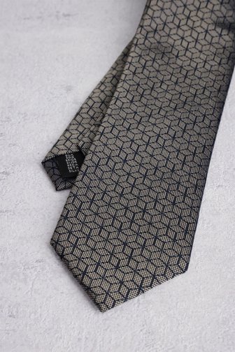 Cravate bleue avec motif hexagonal de Liberty Island pour Hommes