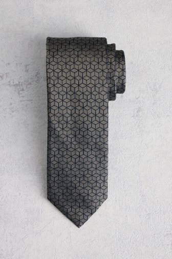Cravate bleue avec motif hexagonal de Liberty Island pour Hommes
