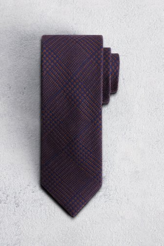 Le devant de Cravate marine à motif à carreaux de Liberty Island pour Hommes