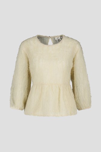 Crèmekleurige blouse met gerafelde textuur van JDY voor Dames