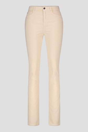 Crèmekleurige corduroy broek - straight fit van Liberty Island voor Dames