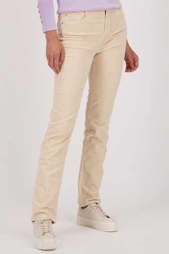 Crèmekleurige corduroy broek - straight fit van Liberty Island voor Dames