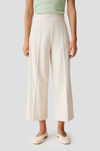 Culotte beige avec plis cousus de Opus pour Femmes
