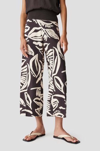 Culotte brun foncé à imprimé beige clair de Opus pour Femmes