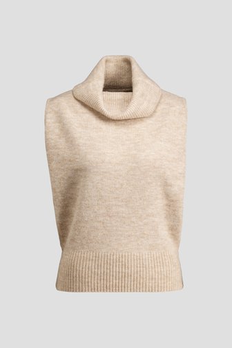 Le devant de Débardeur beige à col roulé de Louise pour Femmes
