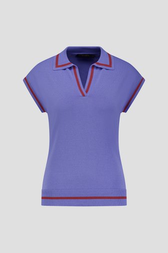 Photo produit 1 de Débardeur bleu avec rayures bordeaux de Claude Arielle pour Femmes