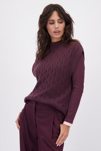 Débardeur en maille brun bordeaux