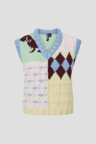 Le devant de Débardeur tricoté multicolore de Pieces pour Femmes