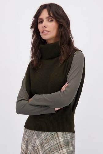 Le devant de Débardeur vert foncé à col roulé de Louise pour Femmes
