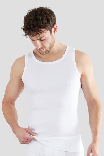 Débardeurs blancs côtelés - Set de 2 de Tom Tailor pour Hommes