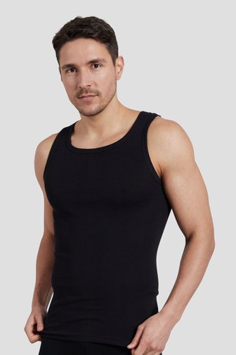 Débardeurs noirs côtelés - Set de 2 de Tom Tailor pour Hommes