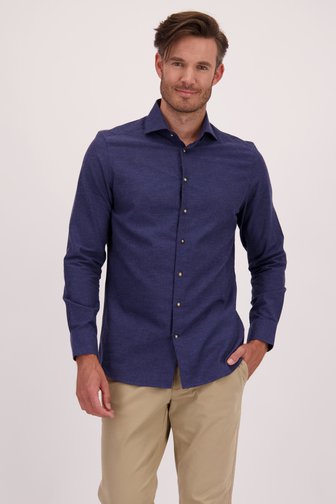 Voorkant van Donkerblauw gemêleerd hemd - Regular fit door Upper East voor Heren