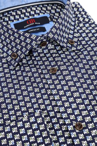 Productfoto 1 van Donkerblauw hemd met fijne print - Comfort fit door Dansaert Blue voor Heren