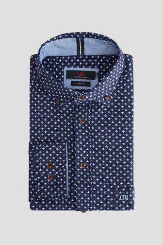Voorkant van Donkerblauw hemd met motief - Comfort fit door Dansaert Blue voor Heren