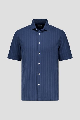 Donkerblauw hemd met structuur van Casual Five voor Heren
