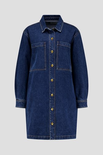 Voorkant van Donkerblauw jeanskleed door Liberty Island Denim voor Dames