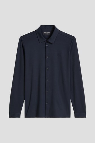 Productfoto 1 van Donkerblauw katoenen hemd - Regular fit door Marc O'Polo voor Heren
