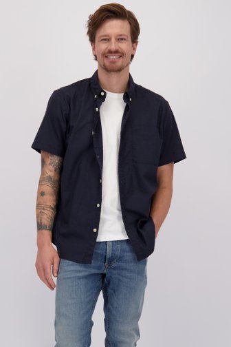 Voorkant van Donkerblauw linnen hemd - Regular fit door Camel active voor Heren