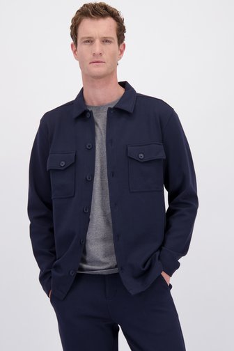 Voorkant van Donkerblauw overshirt met borstzakken door Ravøtt voor Heren