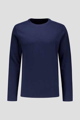 Voorkant van Donkerblauw T-shirt met lange mouw door Ravøtt voor Heren